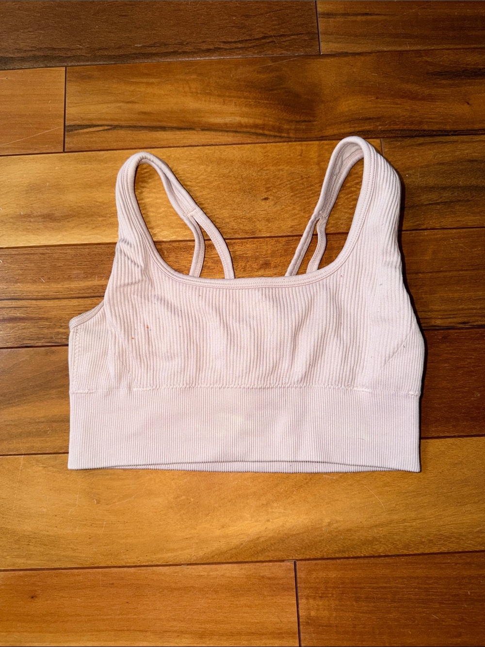 aerie Ribbed Double-Strap Light Pink Bralette
